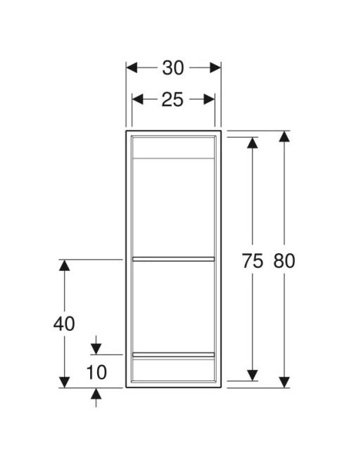Geberit tárolórekesz behelyezhető polcokkal 30x80 cm, porszórt umbraszürke 154.291.00.1 - Image 3